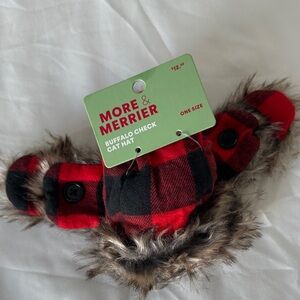 NWT Buffalo Check Cat Hat - Red and Black